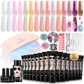 Poly Gel Nail Kit for Beginners: 15 Colors Gel Extension Nail Starter Kit with S