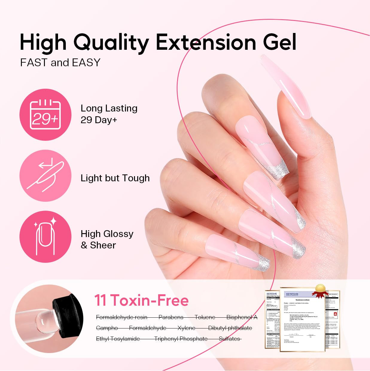 Poly Gel Nail Kit for Beginners: 15 Colors Gel Extension Nail Starter Kit with S