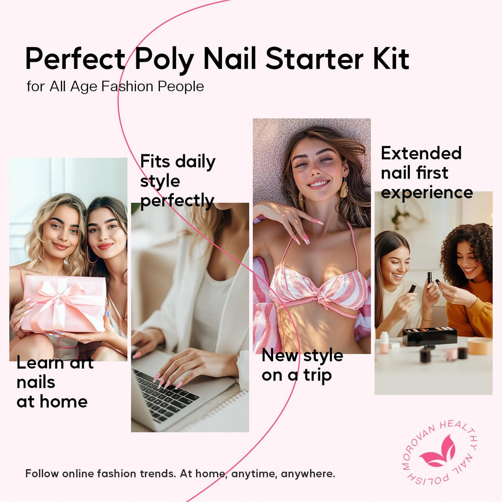 Poly Gel Nail Kit for Beginners: 15 Colors Gel Extension Nail Starter Kit with S